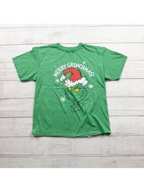 Dr. Seuss The Grinch Merry Grinchmas Graphic T-Shirt Green Christmas Tee L